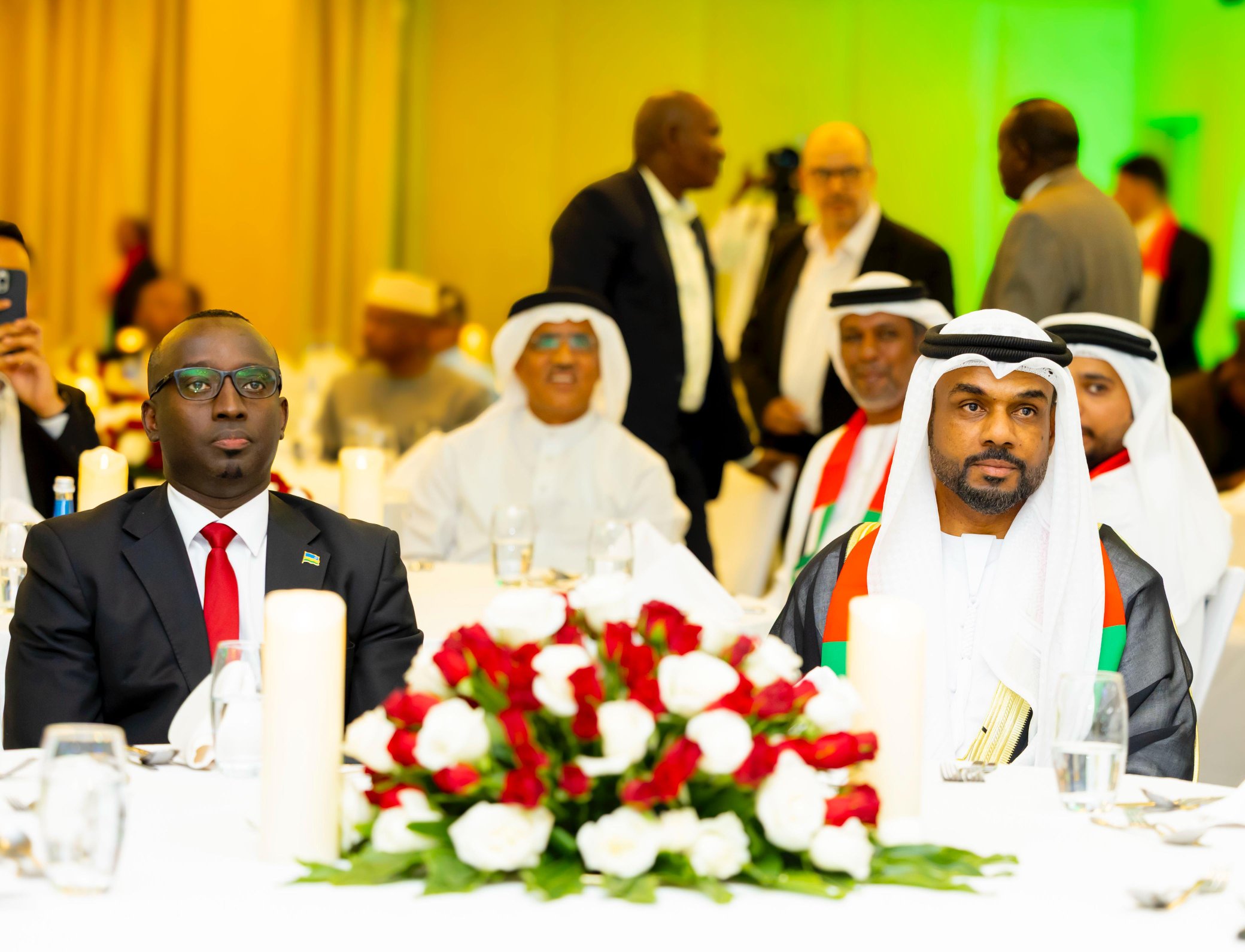 DG for Asia, Pacific and Middle East, Virgile Rwanyagatare, in the celebration of the UAE 54th Union Day in kigali. Courtesy