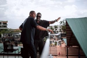 Hollywood star, Idris Elba tours Zaria Court accompanied by business leaders. Courtesy.