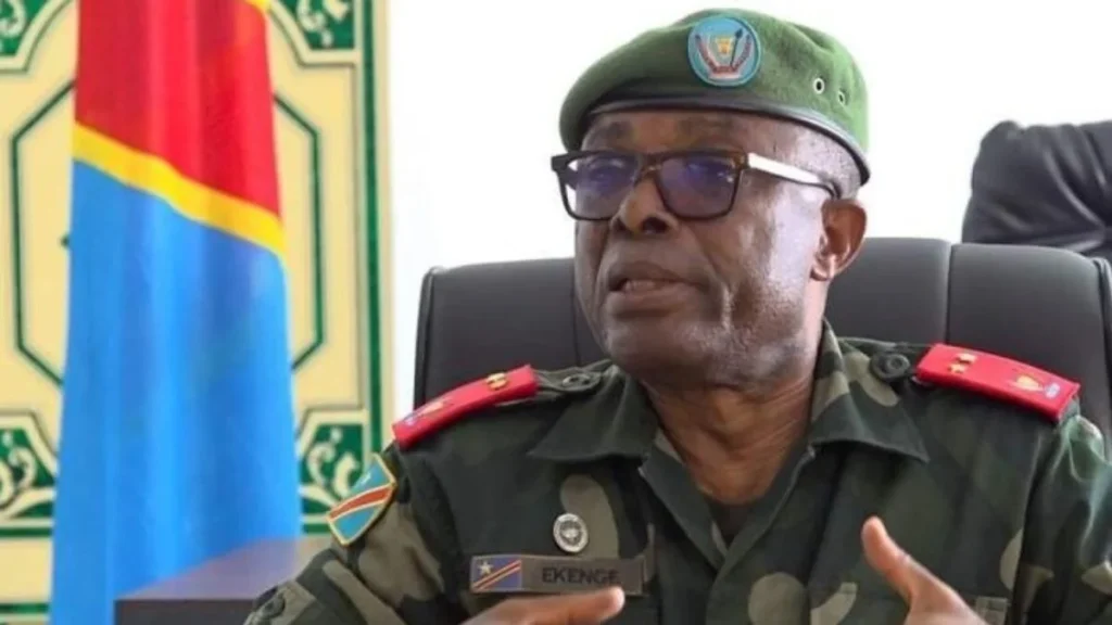 Major General Sylvain Ekenge Bomusa Efomi suspended over the remarks he made on the national broadcaster RTNC. Courtesy