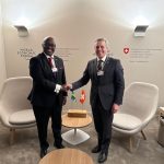 Rwanda’s Foreign Minister, Olivier Nduhungirehe with the Switzerland's Federal Councillor and head of the Federal Department of Foreign Affairs (FDFA), Ignazio Cassis. Courtesy