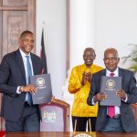 President William Ruto oversees the official signing of a lease agreement between Zaria Group and Kenya Railways Corporation at State House in Nairobi