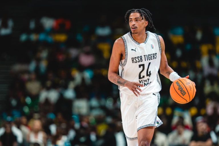 Teafale Marquise Lenard Jr. American professional basketball player currently shining for the RSSB Tigers in the Basketball. Africa League (BAL) Credit photo: Julien Bacot