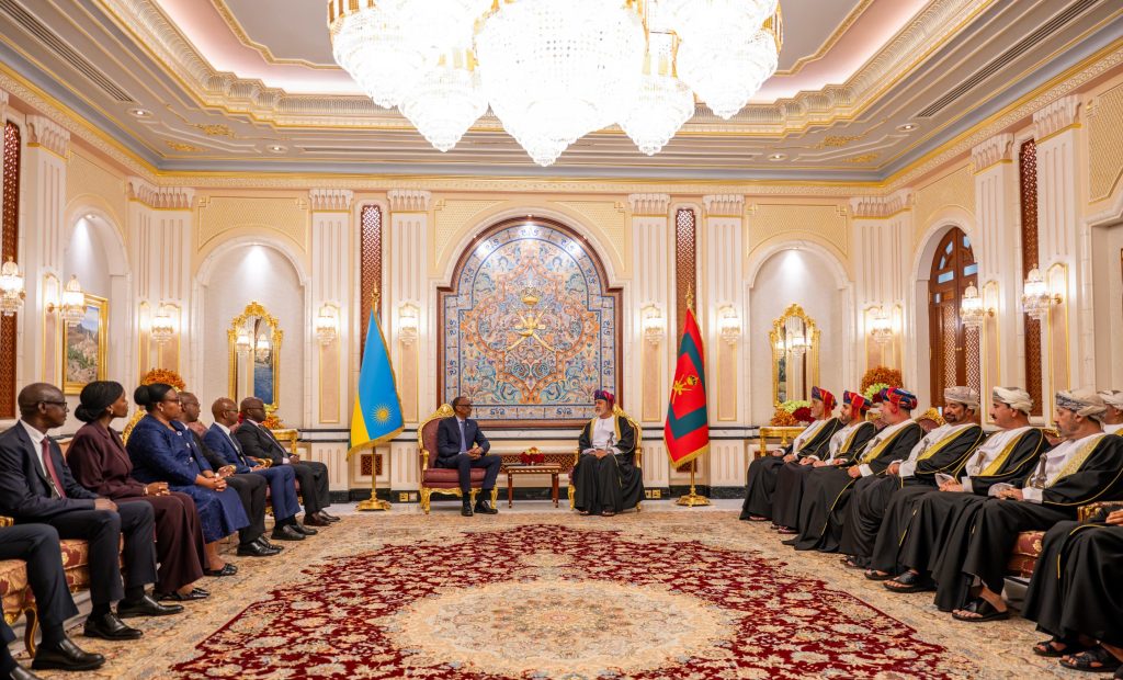President Paul Kagame and His Majesty Sultan Haitham bin Tariq hold a tête-à-tête meeting at Al Husn Palace in Salalah, Oman.